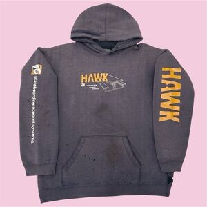 Vintage Y2K Tony Hawk Hoodie Faded Distressed Grunge Skater Thrashed Large